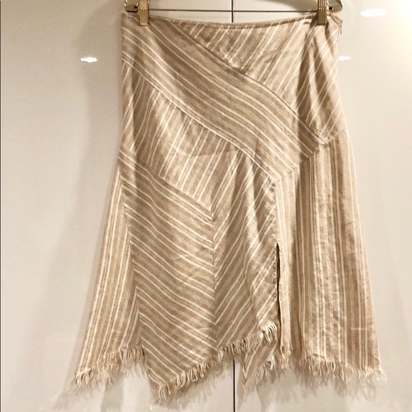 BCBGMaxAzria Asymmetrical Linen Skirt - Picture 2 of 5